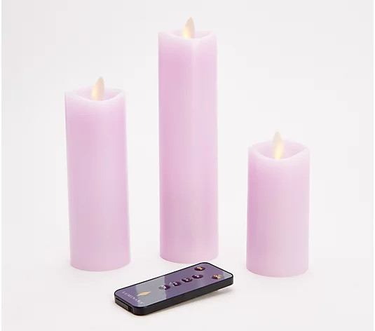 Luminara S/3 Flameless 4", 6", 8", Slim Wax Pillars - QVC.com | QVC