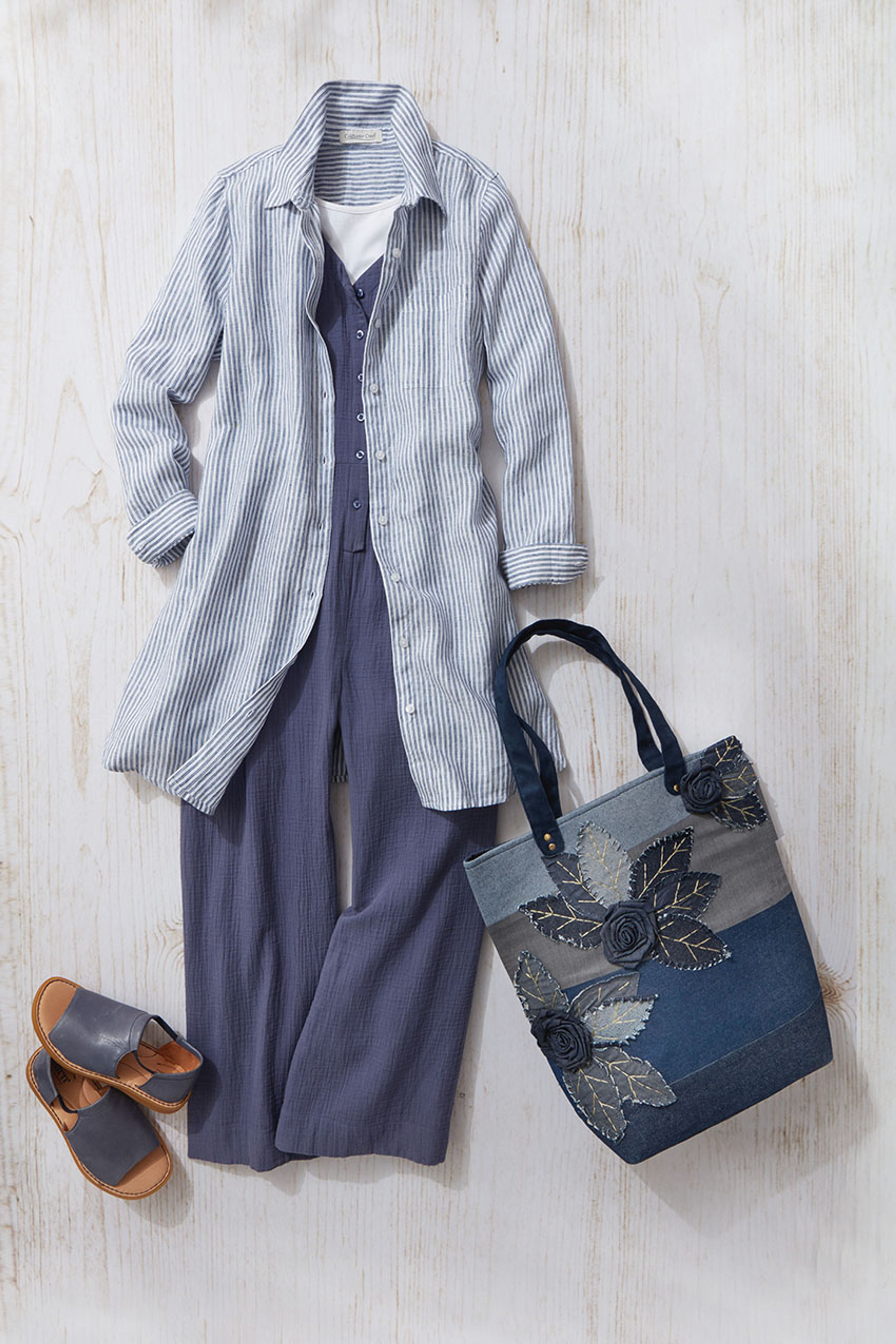 Striped Linen Tunic Topper | Coldwater Creek