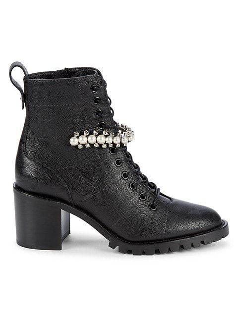 Cruz Embellished Leather Combat Boots | Saks Fifth Avenue