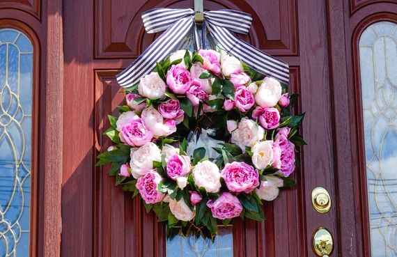 Spring Peony Wreath, Front Door Wreaths, Spring/Summer Wreath for Front Door, Pink Peony Wreaths,... | Etsy (US)