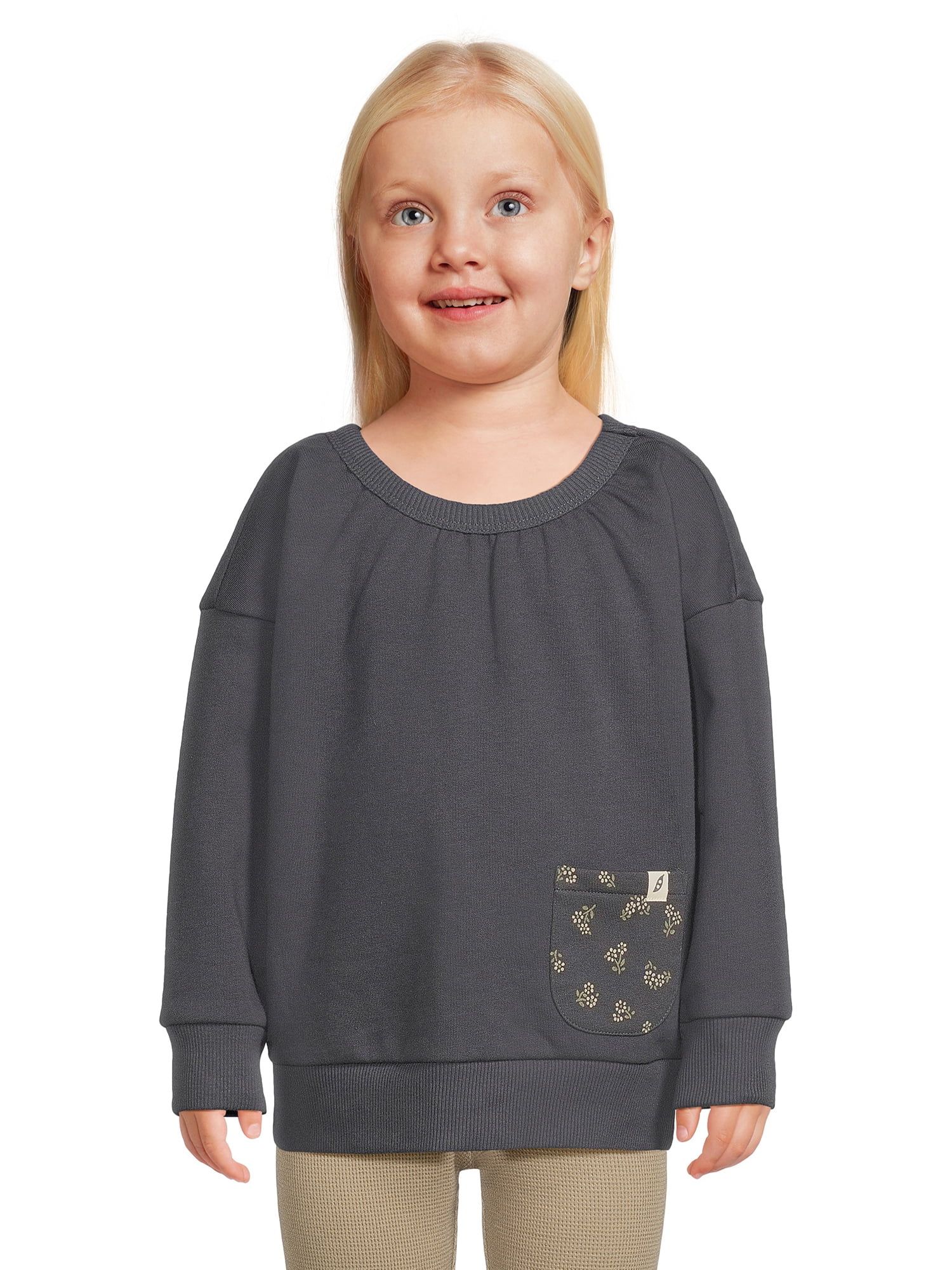 easy-peasy Toddler Girl Long Sleeve Pocket Sweatshirt, Sizes 12 Months-5T | Walmart (US)