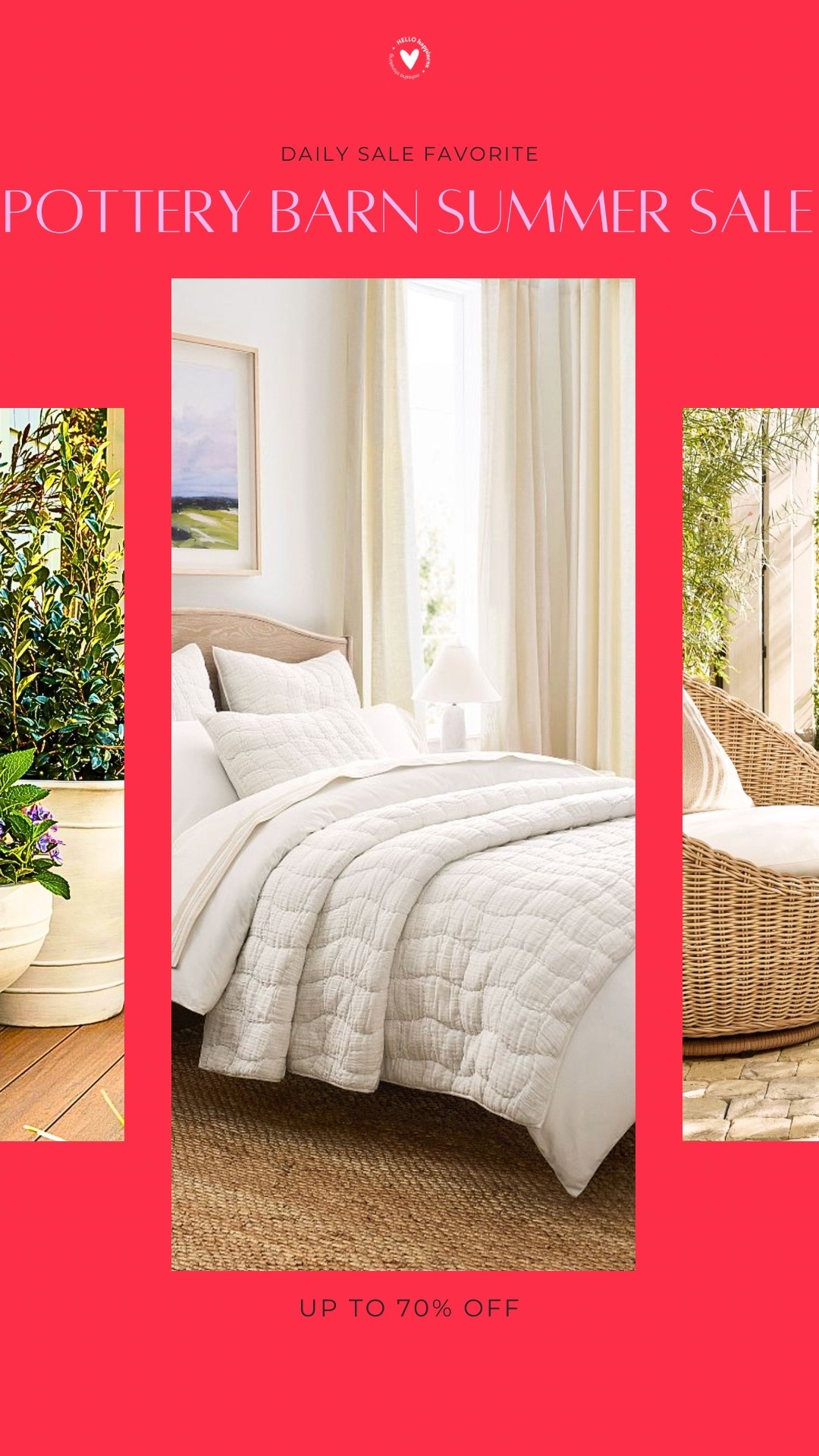 The Pottery Barn Summer Sale is here! 🤍 Timeless furniture, cozy bedding, outdoor favorites, and home décor are all up to 70% off. If you've had something on your wishlist, now's the time to grab it!

@Pottery Barn

#LTKSeasonal #LTKSaleAlert #LTKHome