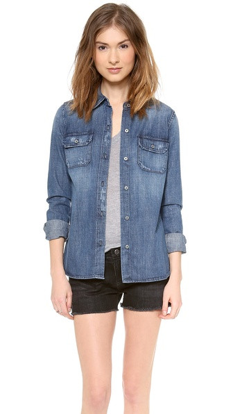 Ag Adriano Goldschmied Dakota Denim Shirt - Vortex Blue | Shopbop