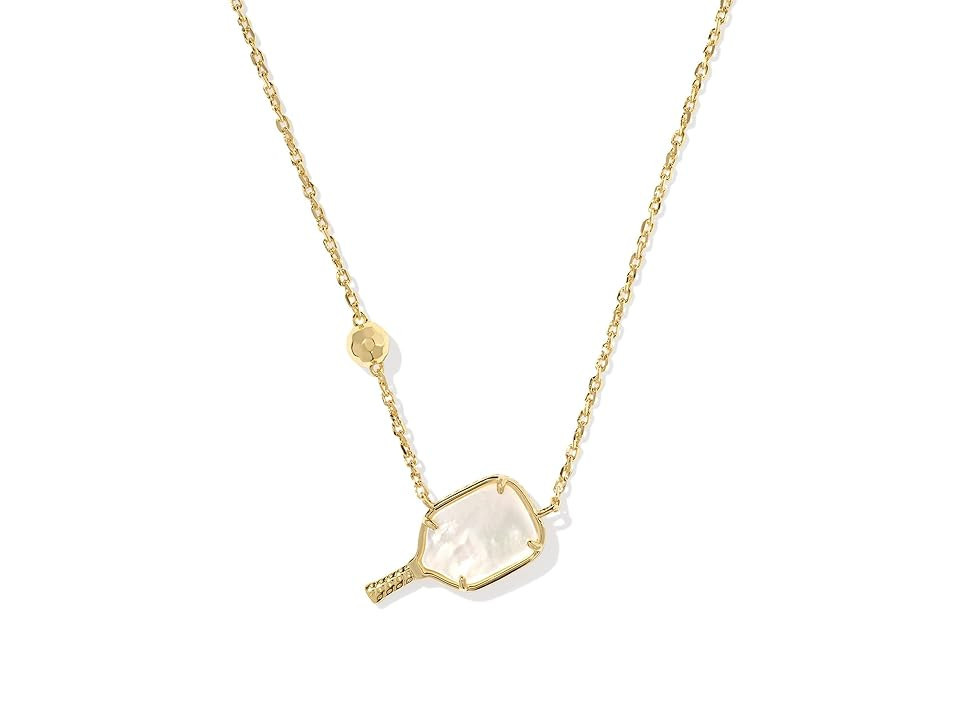 Kendra Scott Pickleball Short Pendant Women's Necklace Women's Necklace Gold Ivory Mother Of Pearl, Brass/Rhodium-Plated | Zappos