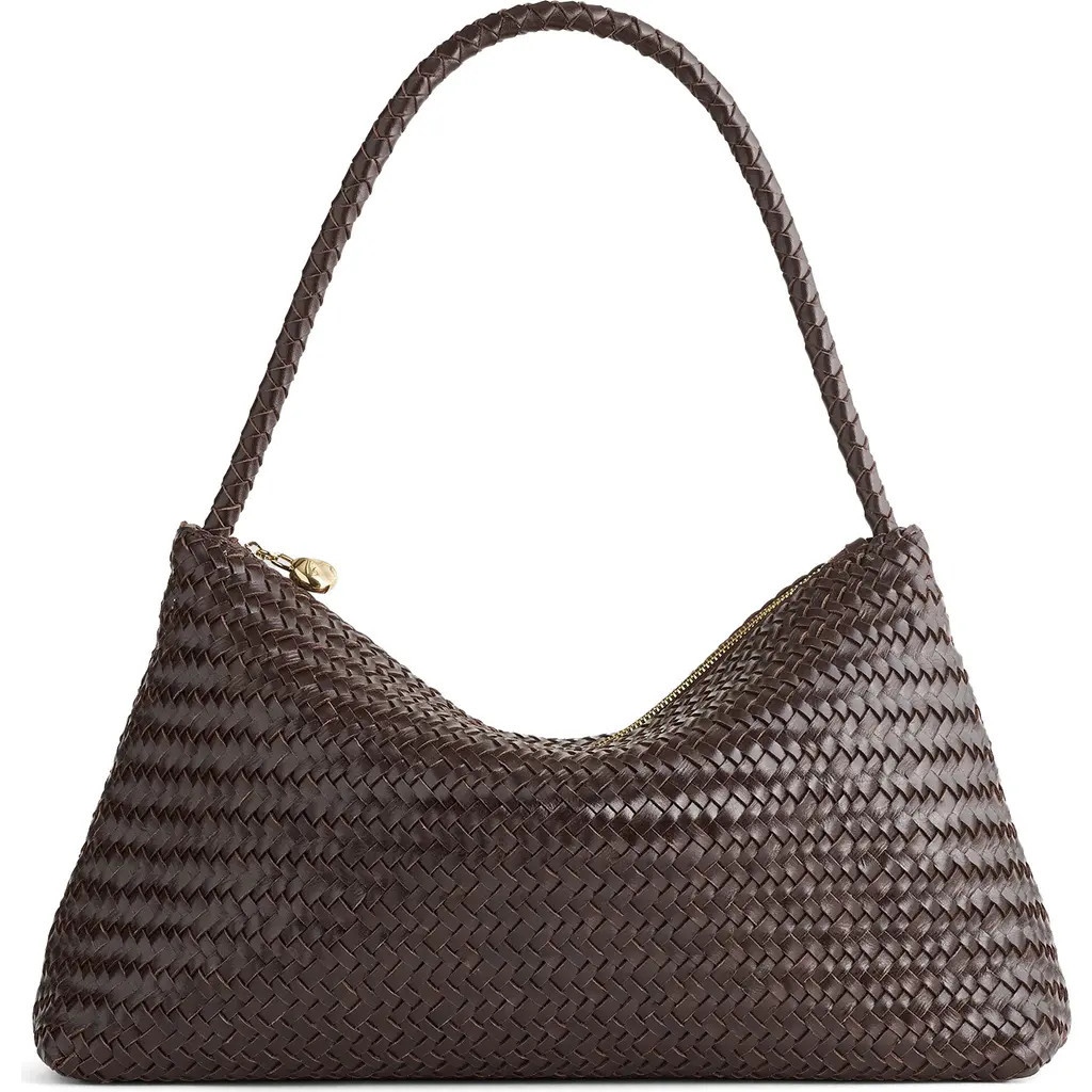 Madewell The Signature Woven Collection Leather Shoulder Bag in Coffee Bean at Nordstrom | Nordstrom