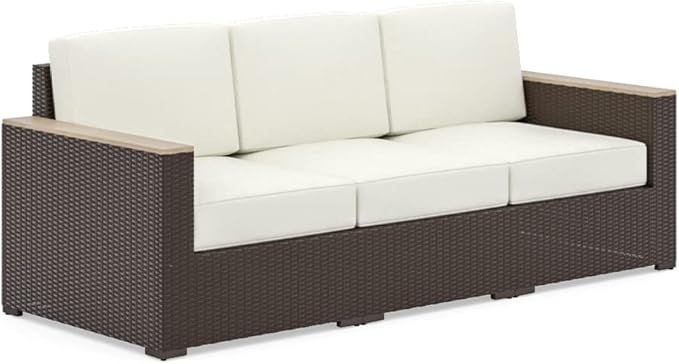 Homestyles 6800-30 3-Seat Sofa, Beige/Brown | Amazon (US)