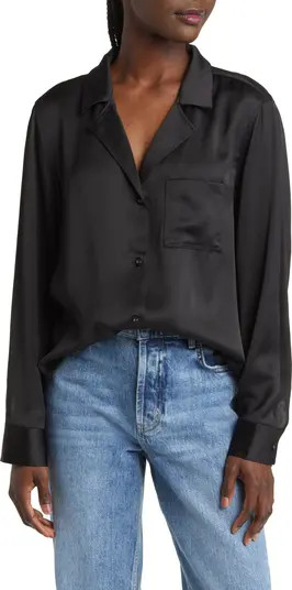 Satin Button-Up Top | Nordstrom