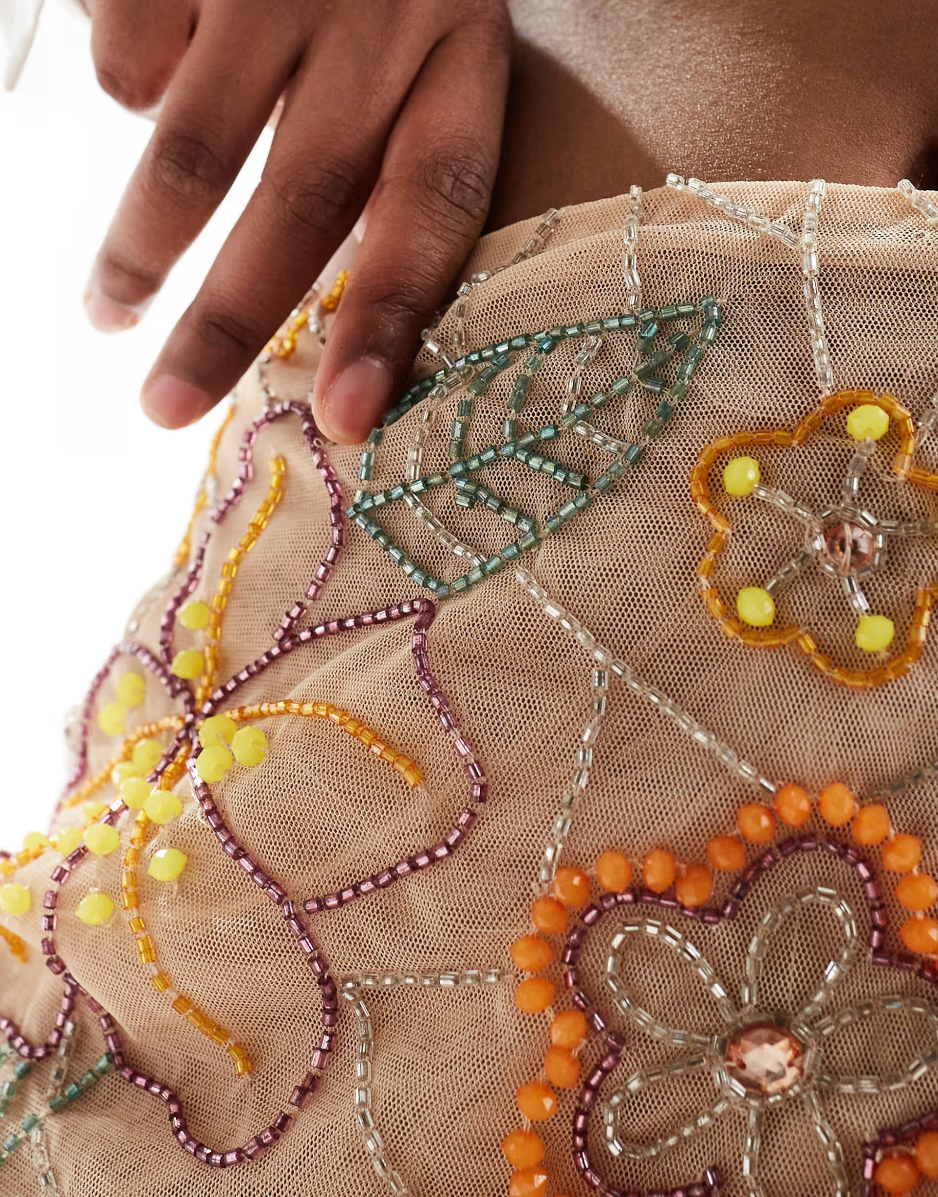 ASOS DESIGN embellished sheer floral mini skirt | ASOS (Global)