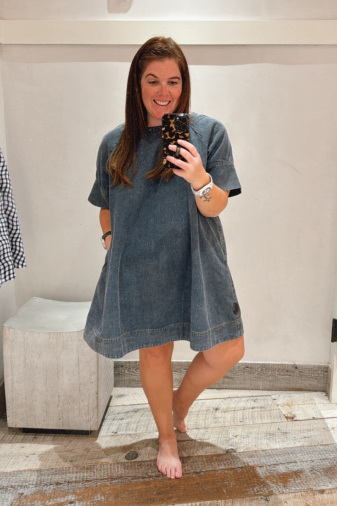 white christmas dresses Poppy Collared Dress // Denim Darling *Zoco Exclusive* XSmall main image 1