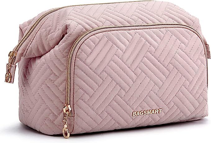 BAGSMART Travel Makeup Bag, Cosmetic Bag Make Up Organizer Case,Large Wide-open Pouch for Women P... | Amazon (US)