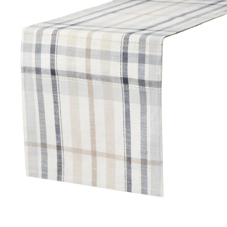 Better Homes & Garden Monday Plaid Fabric Table Runner, Beige, 14"W x 90"L | Walmart (US)