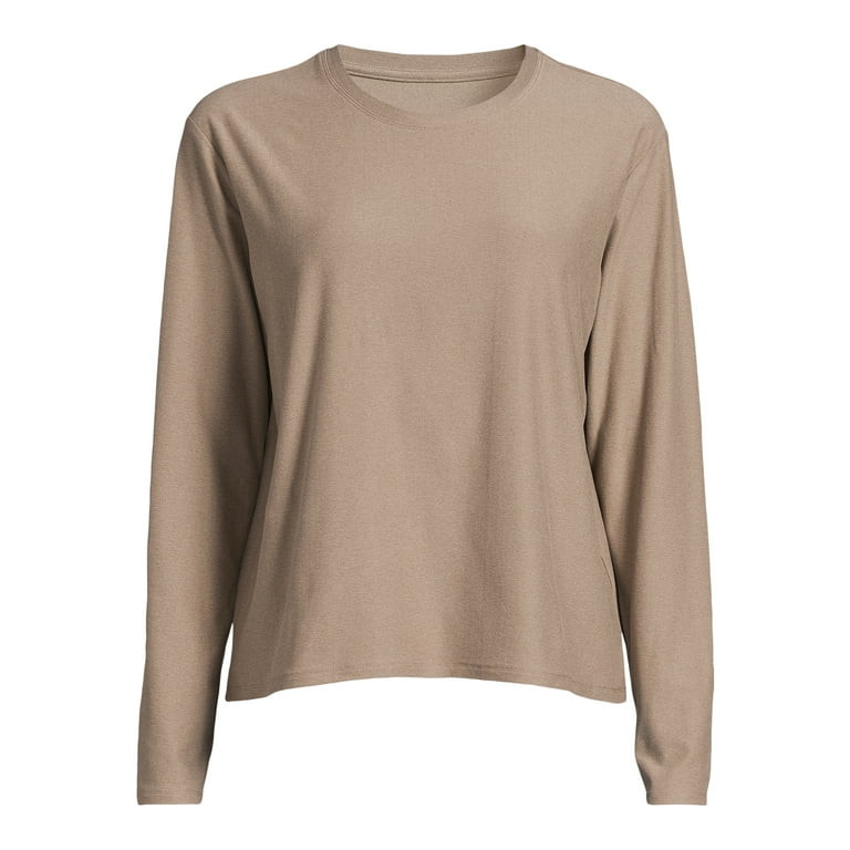 Athletic Works Women's and Women's Plus ButterCore Soft Tee with Long Sleeves, Sizes XS-4X - Walm... | Walmart (US)
