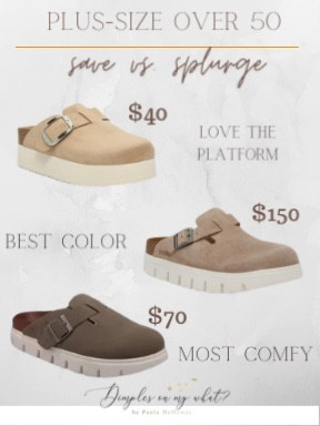 Save vs. splurge platform clogs! I’ve been looking for a platform clog and have tried on all three of these. The high end ones went back because Birkenstock’s hurt my toes and unfortunately, these were no exception. But the hunt led me to TWO great pairs and I kept them BOTH! 



#LTKfindsunder100 #LTKshoecrush #LTKfindsunder50