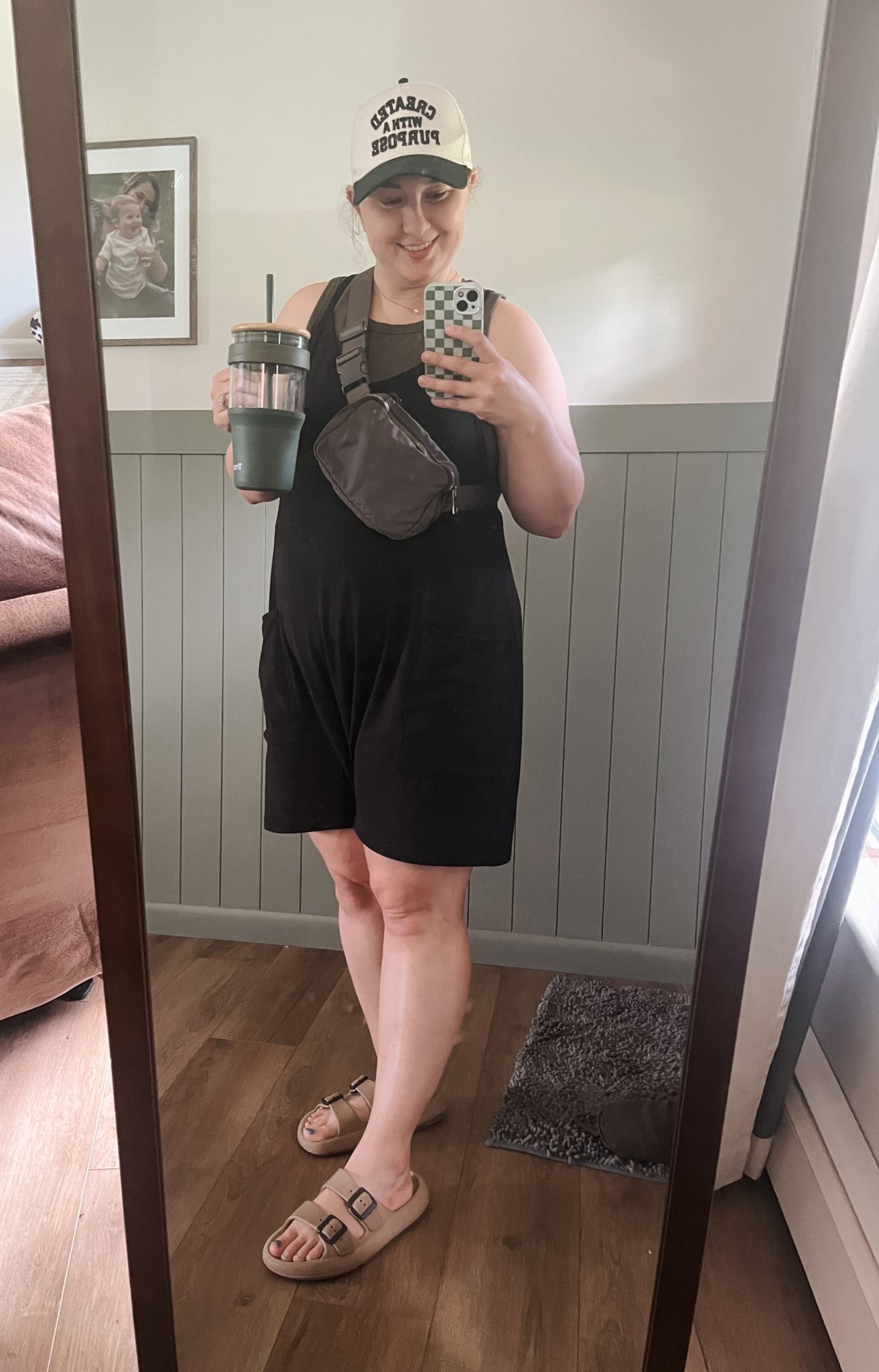 Laid-back + purpose-filled ✨

This is my go-to mom look for summer — whether it’s errands, park days, or chasing the boys around this summer outfit is perfect 🛝☀️

👗 Lightweight romper over my fave green tank
🧢 “Created with a Purpose” trucker hat (love the reminder!)
🩴 Comfy chunky slip-on sandals
📱 Cute phone case + crossbody to keep me hands-free + my favorite water bottle! 

Bump friendly as I am 20+ weeks pregnant! 

Everything’s linked for ya right here 🛒💛

#LTKSummerEdit #LTKActive #LTKBump