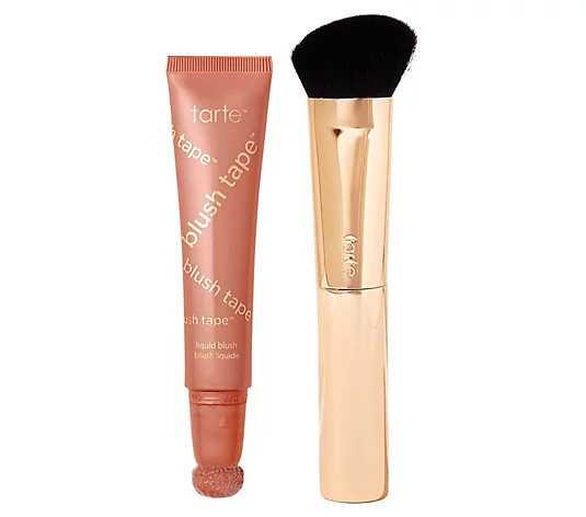 tarte Blush Tape Liquid Glow Blush with Sculpting Brush - QVC.com | QVC