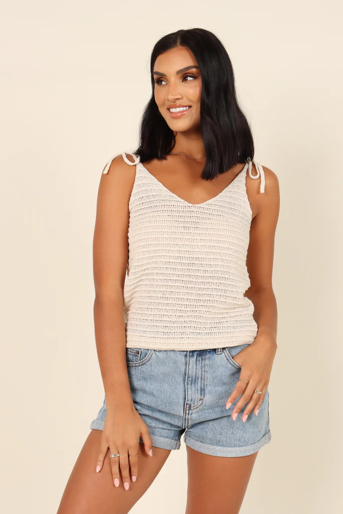 Danielle Knit Tank Top - Cream | Petal & Pup (US)
