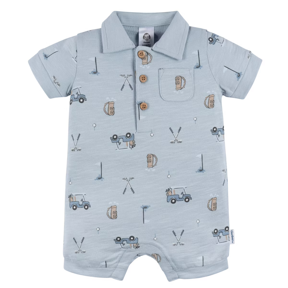 Gerber Baby Boys' Polo Romper, Golf | Target