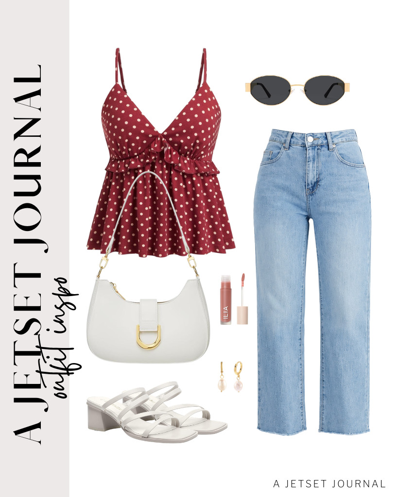 Slip on these DREAM PAIRS strappy heels paired with a wine-red CIDER babydoll top and straight-leg jeans. This small shoulder bag goes well with this fit, too. 

#LTKSeasonal #LTKSaleAlert #LTKTravel
 

 