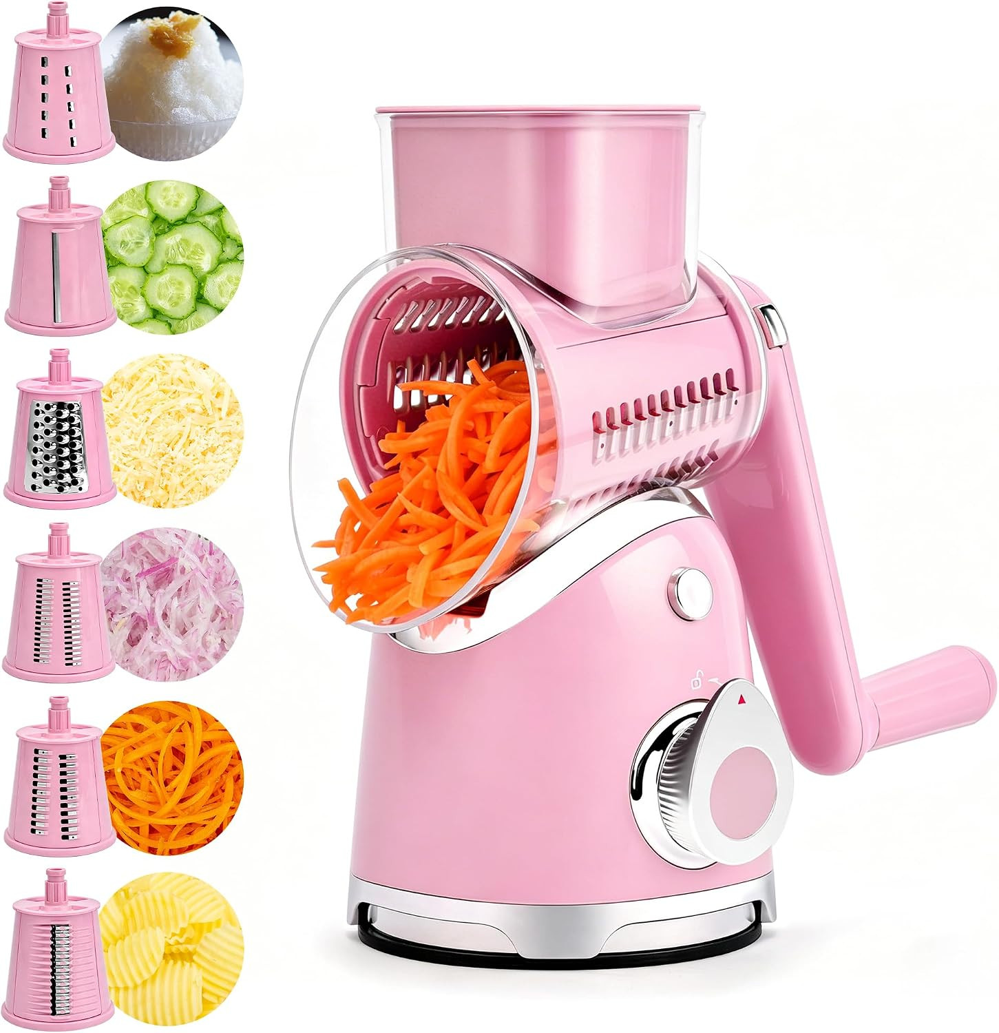 SUSTEAS Rotary Cheese Grater Hand Crank, Kitchen Shredder Vegetable Slicer | Amazon (US)
