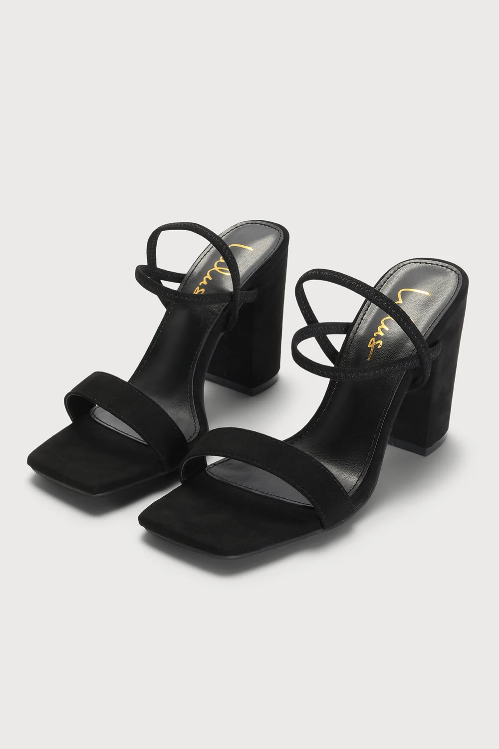 Mabrey Black Suede Strappy High Heel Sandals | Lulus (US)