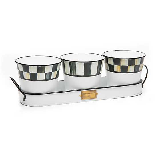 Spectator Galvanized Herb Pots with Tray - Set of 3 | MacKenzie-Childs