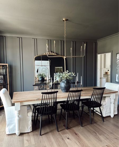Dining room update🖤✨ 
Paint SW: Iron Ore

Home decor 
Dining room 
Home inspo 
Home style 

#LTKstyletip #LTKfindsunder100 #LTKhome
