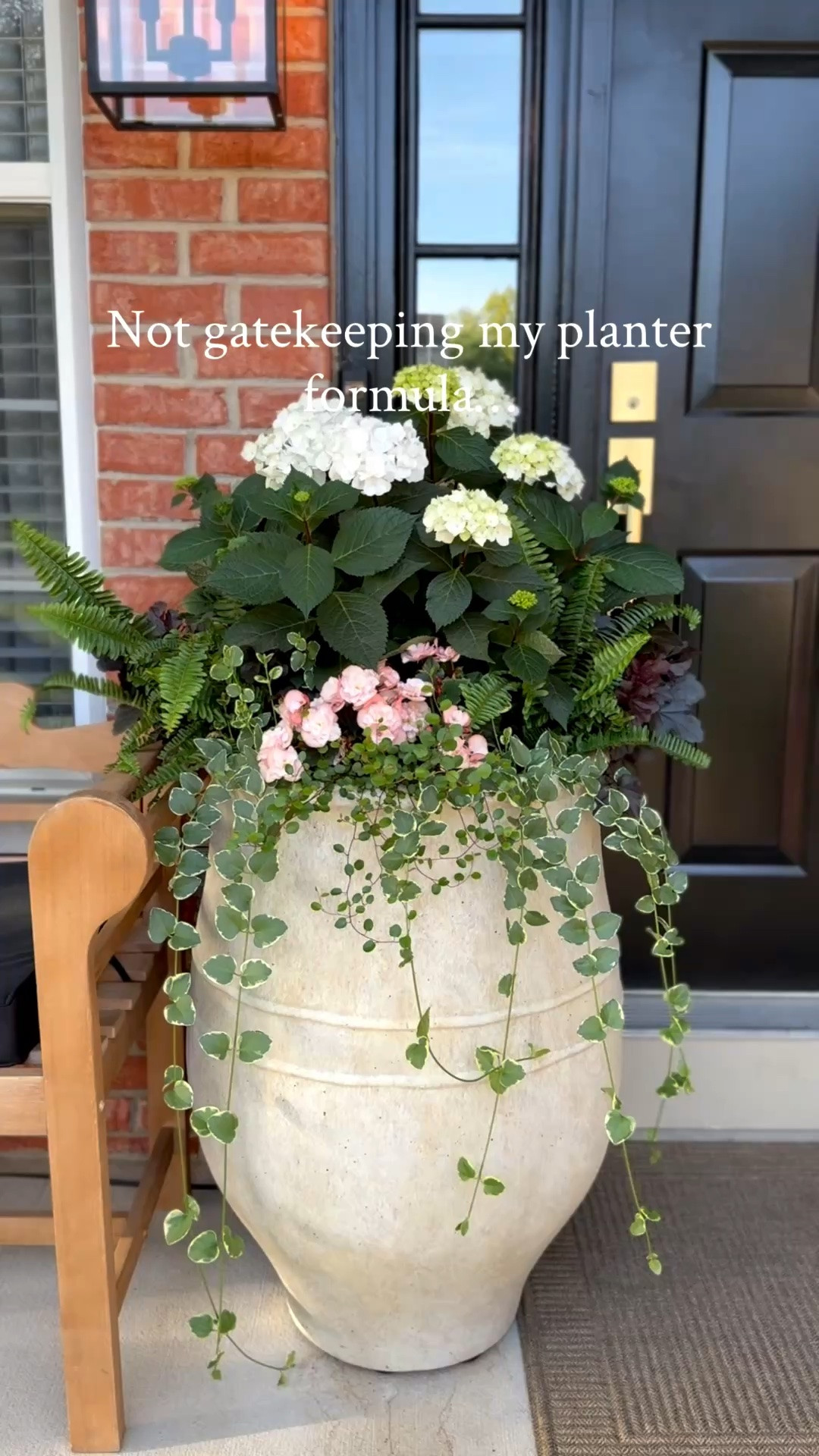 Comment “SHOP” for a link sent to your inbox with my planter detail, dupe and some supplies I used. 

Little porch refresh, big impact! Sharing my planter formula, a money saving fill hack, and the prettiest plants for that full, layered look. I put the bucket in open side down. Cut the noodles into about 5 inch pieces and placed around and over the bucket. I used 4 pool noodles for each planter. 

Plants:
🤍Endless Summner Cloud hydrangea- this will bloom white flowers 
🩷Coral Bells Heuchera Indian Summer Bilberry 
💚Kimberly Queen fern 
💚Vinca vine Vinca major- this will trail over the planter 
🩷Begonia Hiemalis Move 2 Joy Pink
💚Wire vine Muehlenbeckia- this will trail over the planter

#LTKHome #LTKSeasonal #LTKSaleAlert