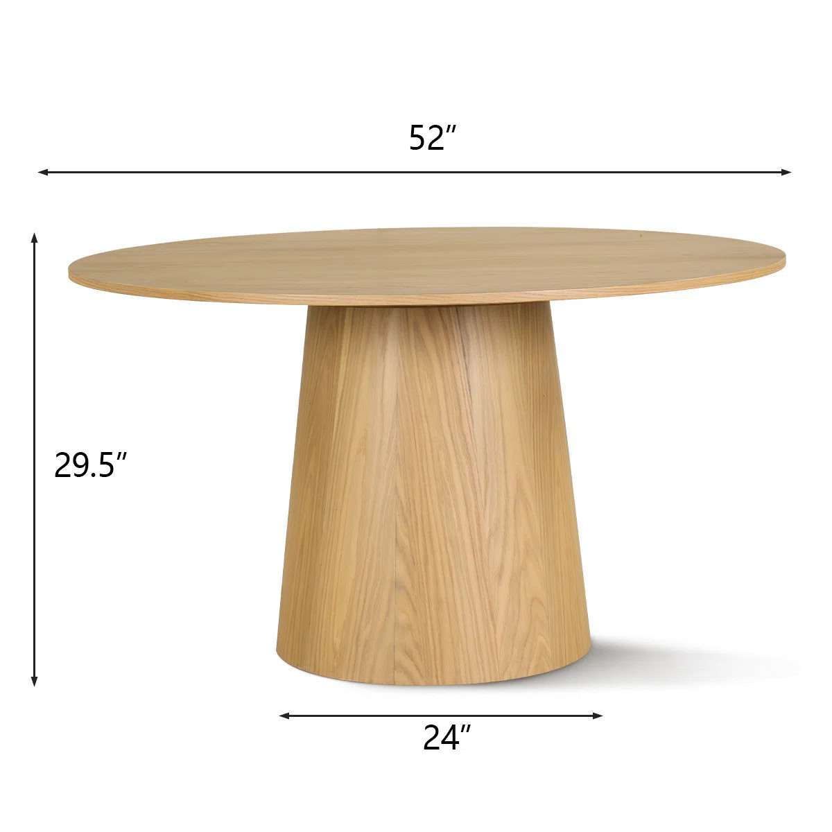 Dysis 52" Solid Oak Round Pedestal Dining Table | Wayfair North America