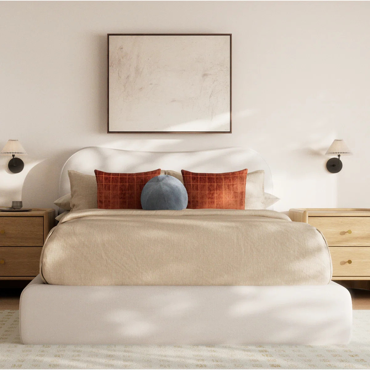 Linen Cotton Blend Duvet Cover Set – Breathable Washed Linen Bedding with Zipper Closure & Corn... | Wayfair North America
