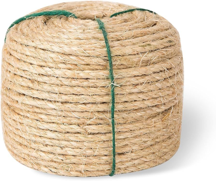 Yangbaga Sisal Rope for Cats - 1/4 Inch - Natural Fiber and Color 33FT | Amazon (US)