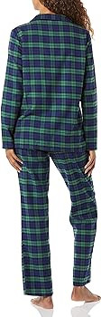 Amazon Essentials Womens Flannel Long-Sleeve Button Front Shirt and Pant Pajama Set | Amazon (US)