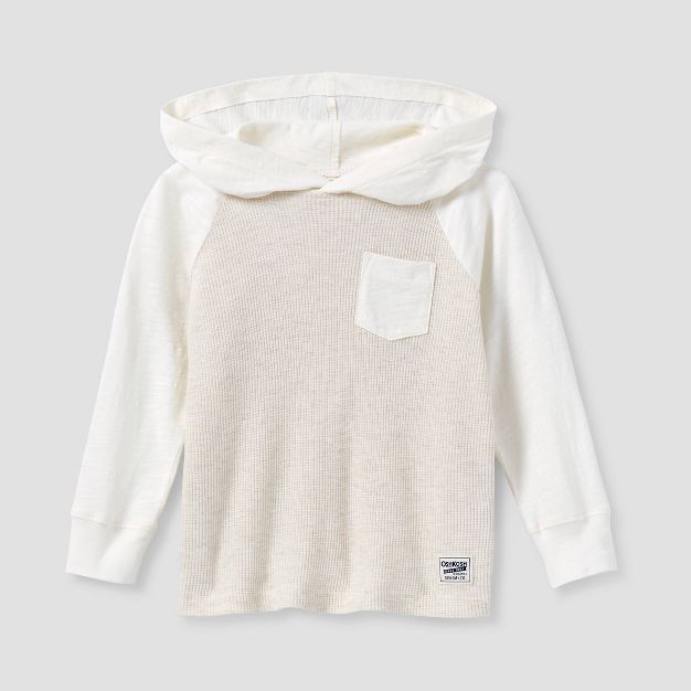 OshKosh B'gosh Toddler Boys' Thermal Hoodie T-Shirt - Cream | Target