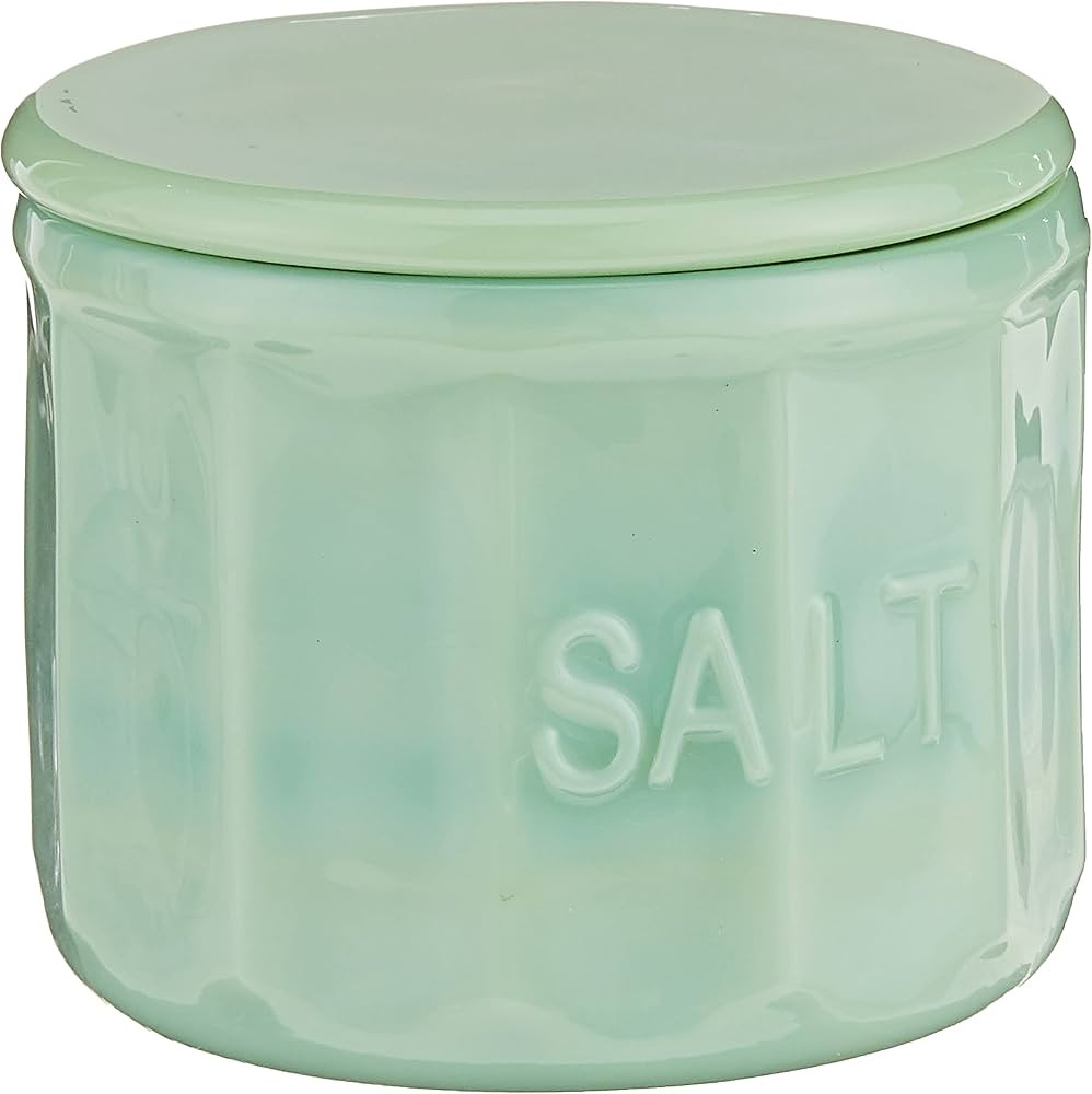 Tablecraft Salt Cellar with Lid, 3.75" x 3.75" x 3.125", Green | Amazon (US)