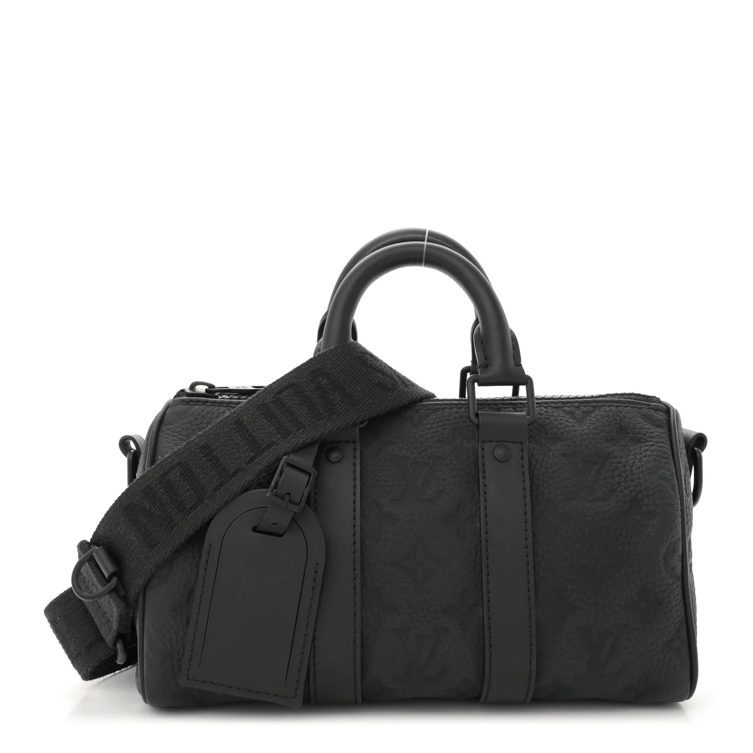 Monogram Taurillon Keepall Bandouliere 25 Black | FASHIONPHILE (US)
