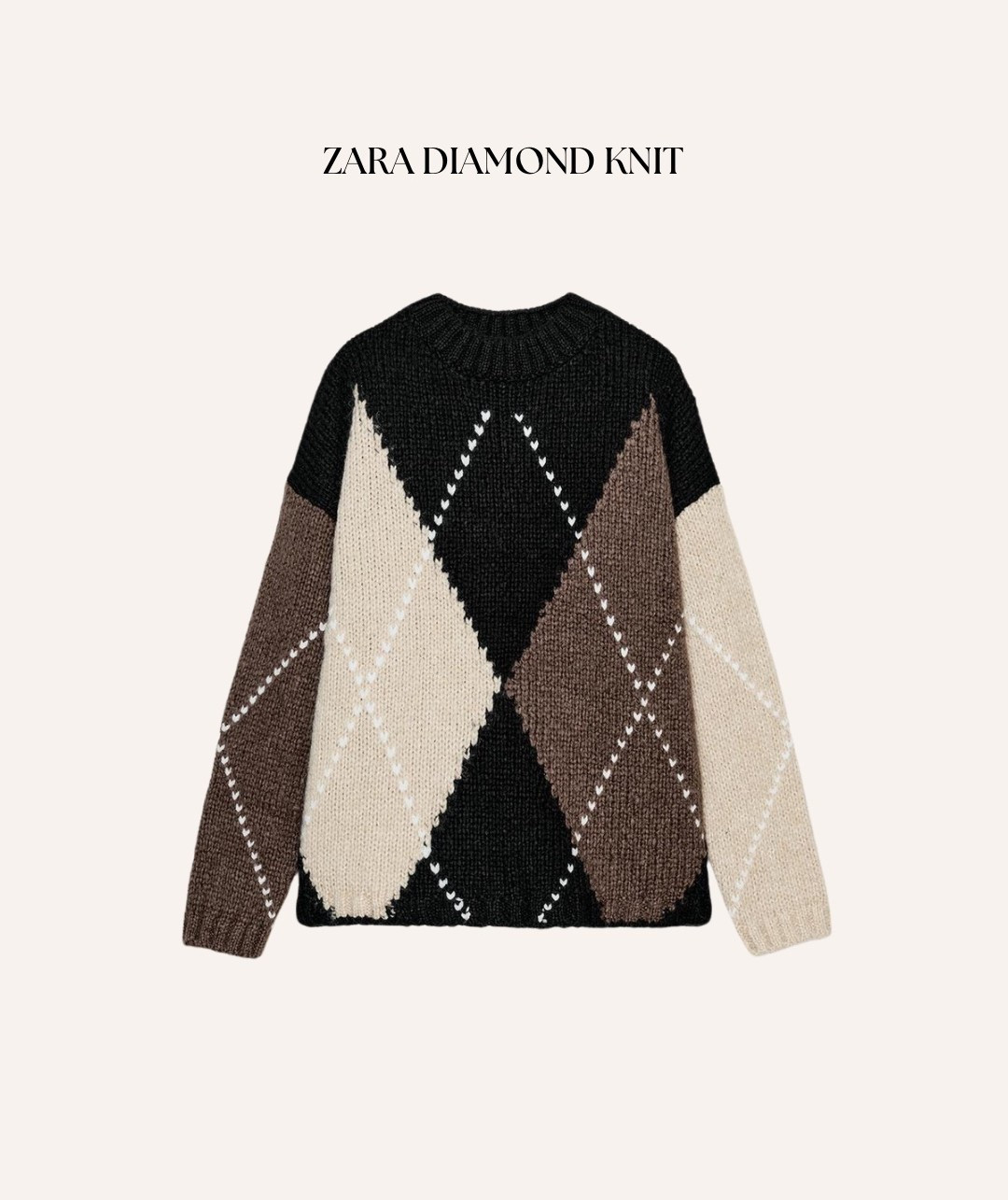 Zara diamond knit jumper 