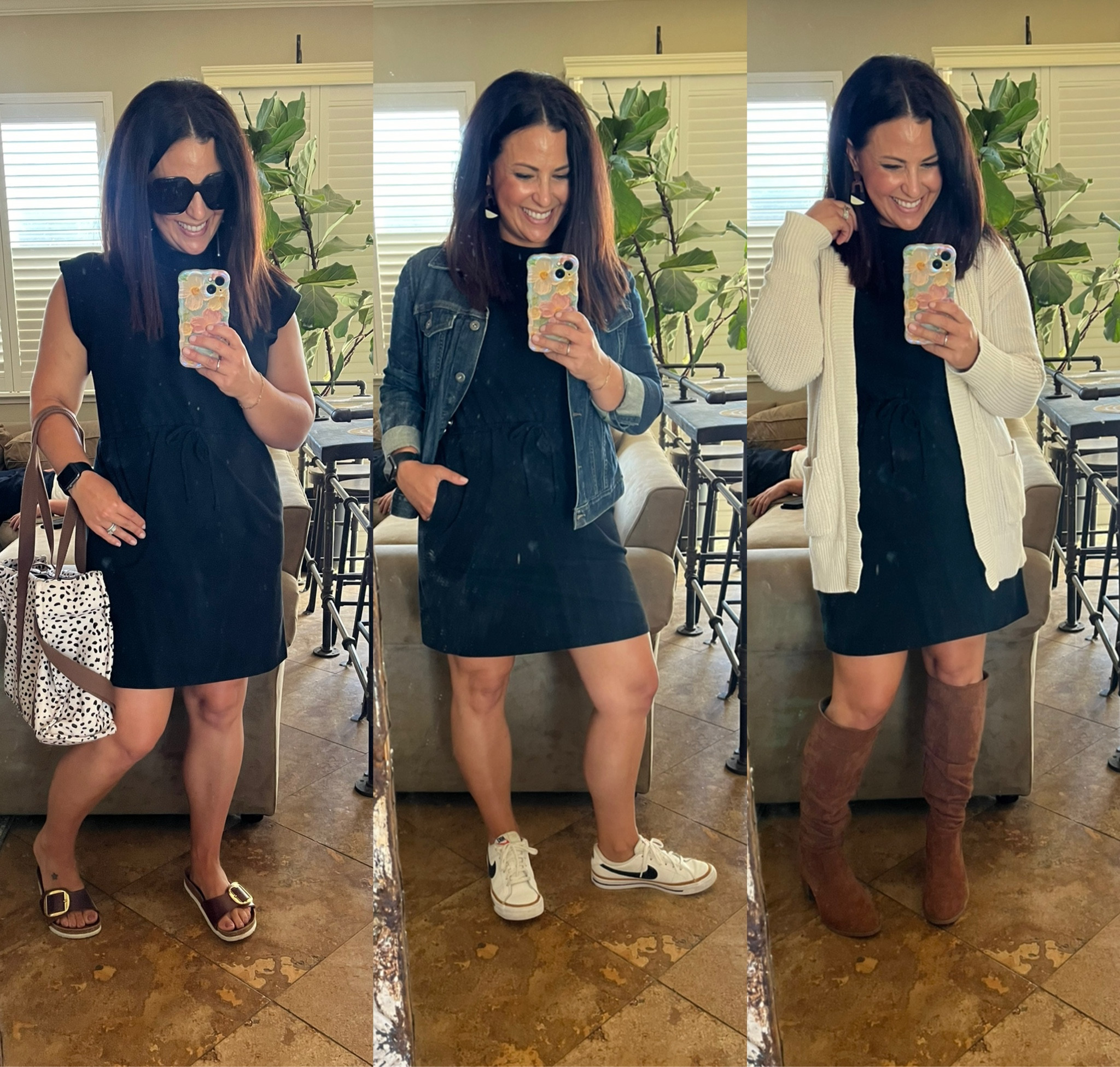Another dress three ways! 
This drawstring waist athletic dress with pockets is perfect to wear now and later when it cools down. I’m wearing a small for reference. 

Teacher outfit
Fall dress
Casual work wear

#LTKWorkwear #LTKStyleTip #LTKOver40