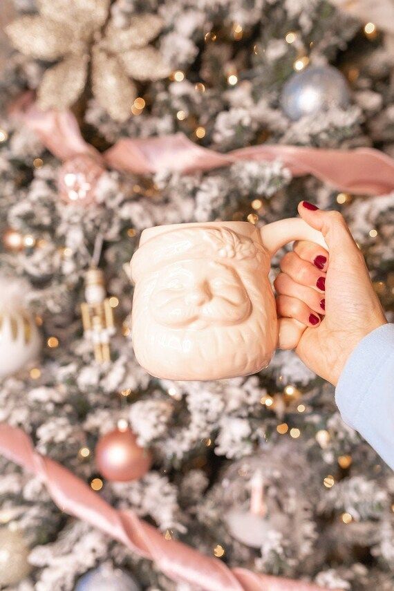 Blush Pink Santa Mug Christmas Coffee Mug Microwave & | Etsy | Etsy (US)