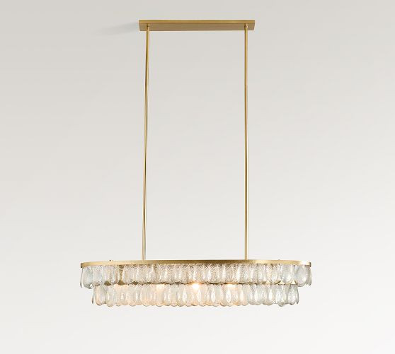 Solene Glass Linear Chandelier (45") | Pottery Barn (US)