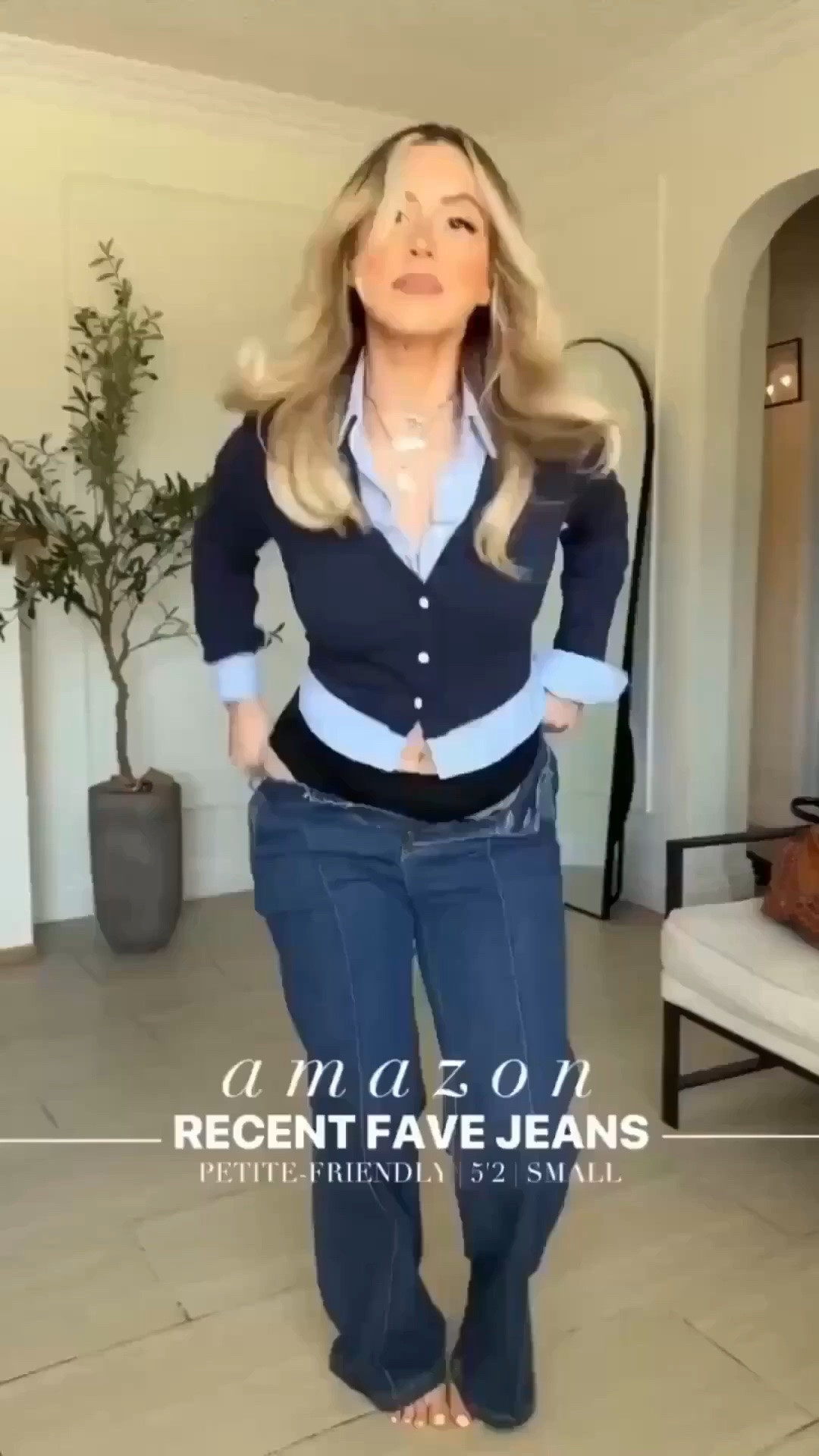 Loving these recent fave JEANS from Amazon 💙☺️ I'm 5'2

✔️Look 1: dark wash jeans with navy top > wearing size 4 in jeans color BLUE | small in top 
✔️Look 2 | medium wash jeans with leopard > wearing size 27 in color DANCE AROUND + small in leopard button up 
✔️Look 3 | baggy jeans with black top > size 29 in 94 baggy jeans | small in top 
✔️Look 4 | cuffed jeanssize 4 jeans in color BLUE

#LTKgrwm #LTKootd #LTKPetite