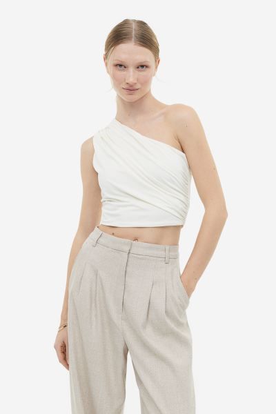 Gathered one-shoulder top | H&M (UK, MY, IN, SG, PH, TW, HK)
