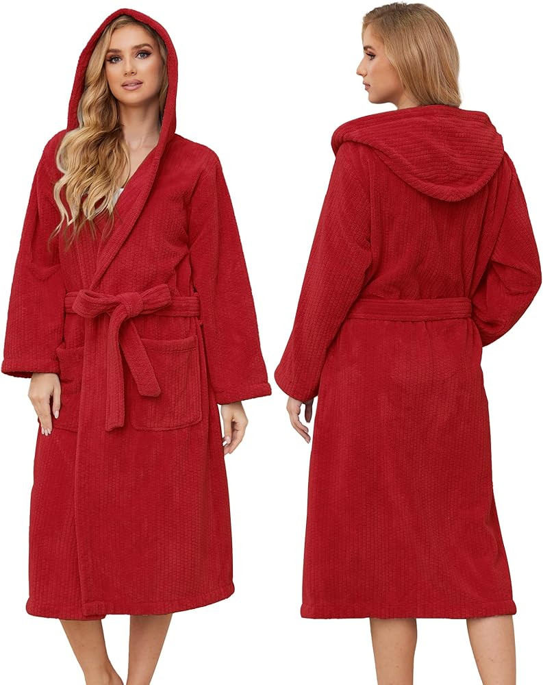 Hooded Bathrobes for Women, Soft Long Towel Robes for Women - Quick Dry yet Warm | Amazon (US)