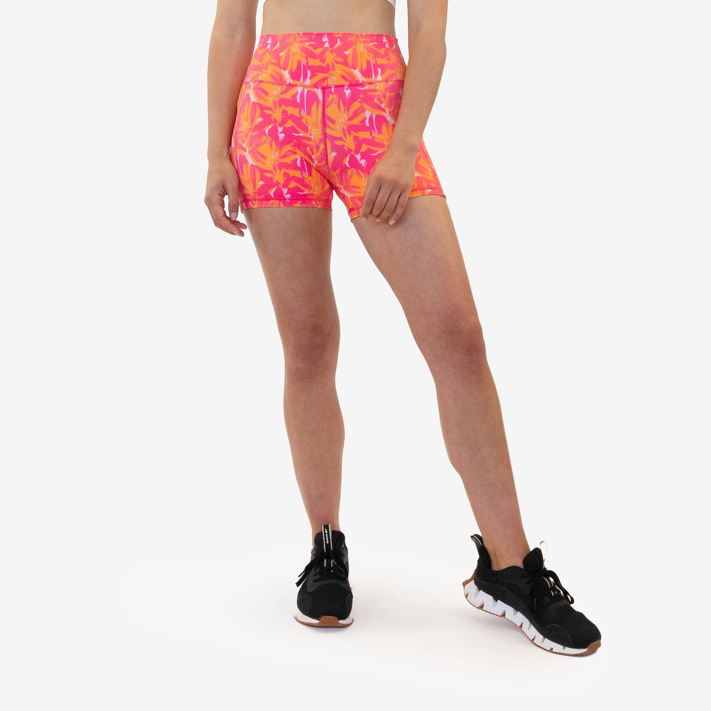 Lux High Waisted Rio Shorts (Multi-Lengths) - Tropical Paradise - FINAL SALE | Senita Athletics