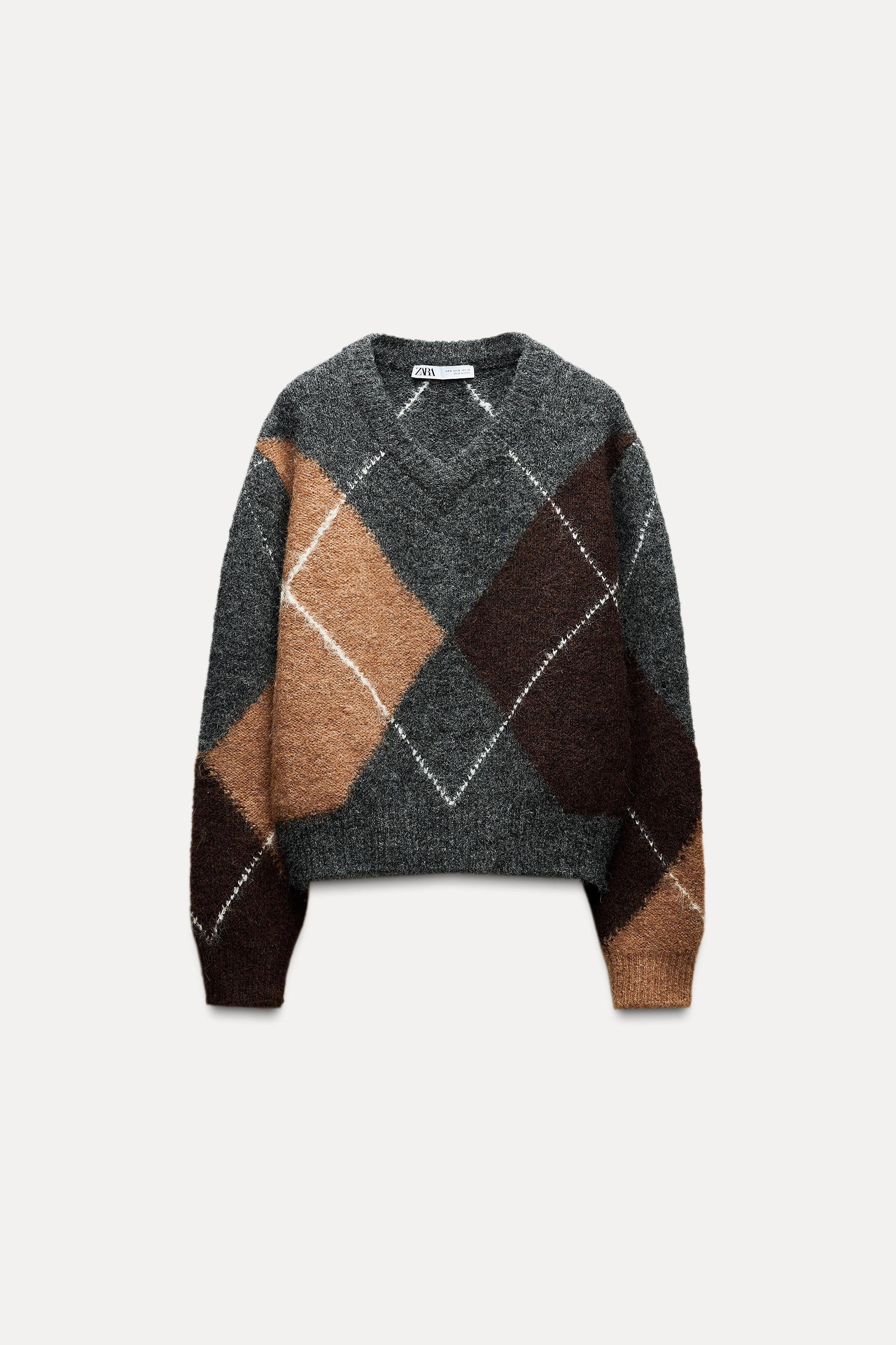 DIAMOND PATTERN JUMPER | Zara UK