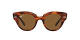 Ray-Ban Women's RB2192 Roundabout Round Sunglasses, Striped Havana/Brown Polarized, 47 mm | Amazon (US)