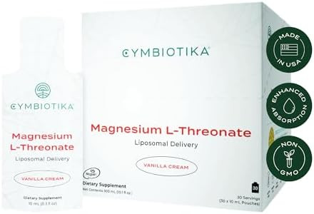 CYMBIOTIKA Liposomal Magnesium L-Threonate 1300 mg – High-Absorption Magnesium for Brain Health... | Amazon (US)