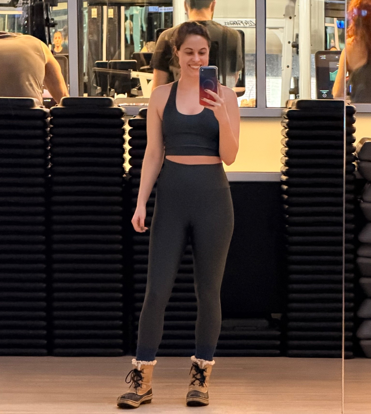 Looking for a stylish, sexy & comfortable matching grey Alo workout set? #alo #aloyoga #workout #matchingset #athleisure 

#LTKfitnessgoals #LTKSeasonal #LTKselfcare