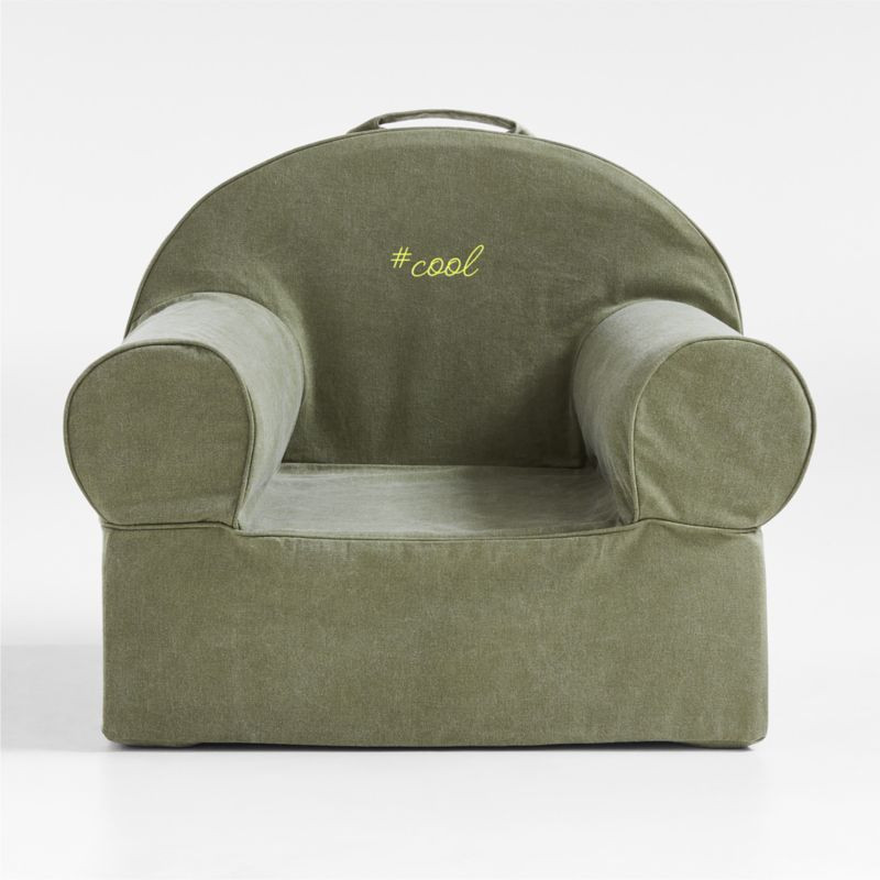 Large Cyprus Green Kids Lounge Nod Chair + Reviews | Crate & Kids | Crate & Barrel