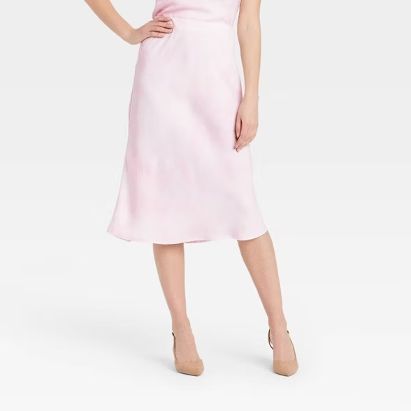 Women's High-Rise Midi Slip A-Line Skirt - A New Day™ | Target