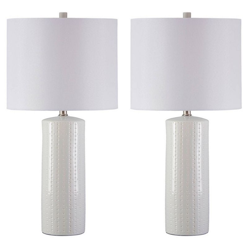 Set of 2 Steuben Ceramic Table Lamps White - Signature Design by Ashley | Target