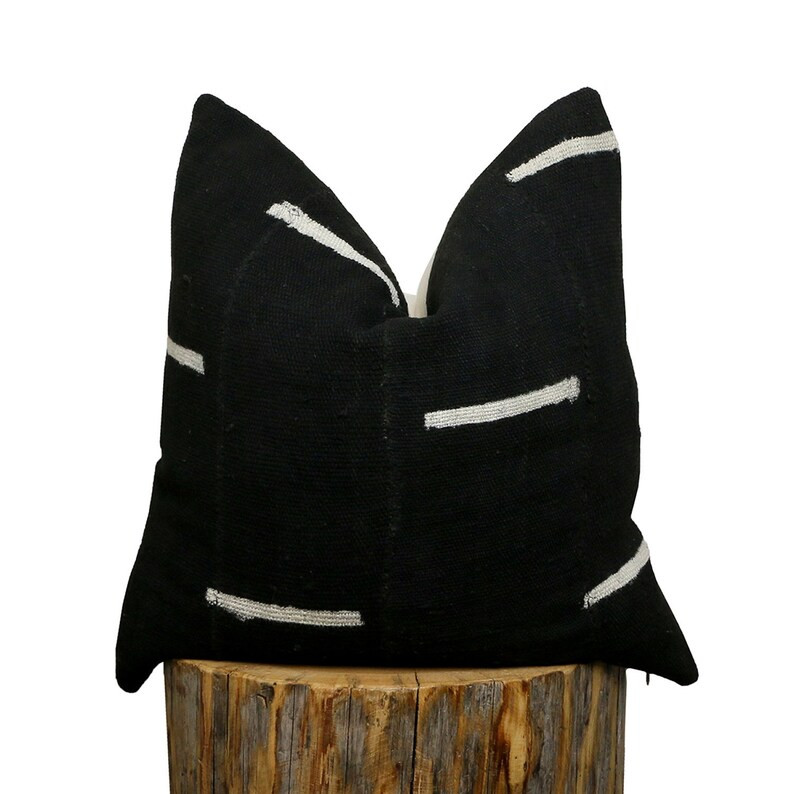 Black Mudcloth Throw Pillow Cover Authentic African Mudcloth | Etsy | Etsy (US)